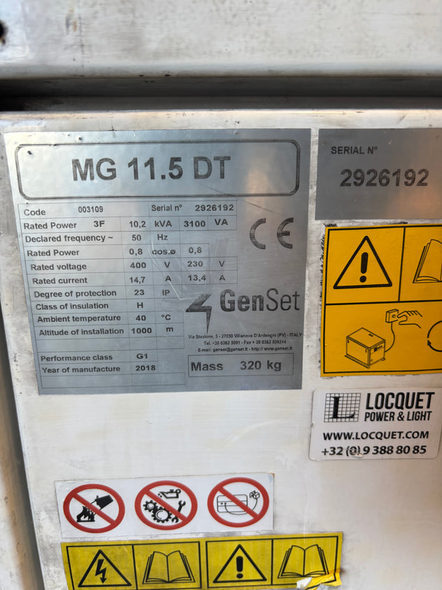 Gen-Set MG 11.5DT 10.2KVA Marine Generator 1500RPM