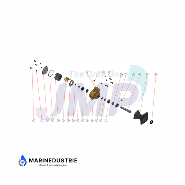 Onan MDKDP, MDKDR, MDKDV, MDKBP, MDKBR, QD impeller pump - 132-0413