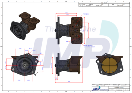 Impellerpomp Caterpillar 3304, 3304B, 3306, 3306B, D330C, D333C Koelwaterpomp