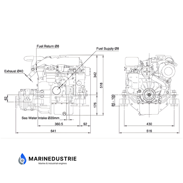 Craftsman CM2.16 16HP Marine Engine - 16HP