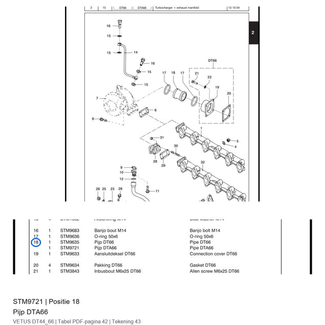 Pijp DTA66 - Vetus - STM9721