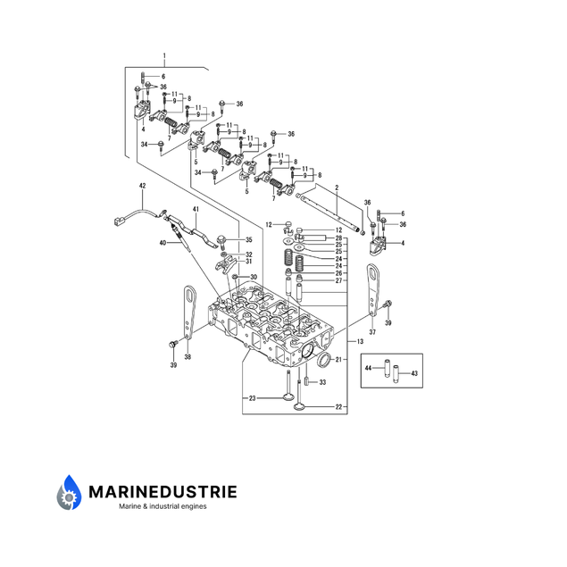 Yanmar 3JH40 Cilinderkop compleet - 129272-11700