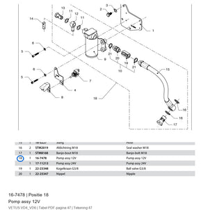 Pomp assy 12V - Vetus - 16-7478