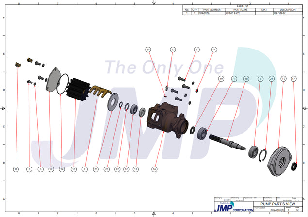 Caterpillar 3116 3126 Impellerpomp - 4P-7168 7E-3268 170-6116 P1710