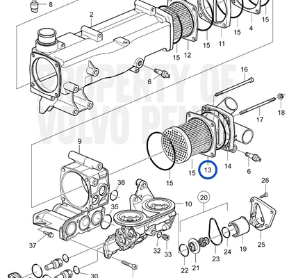 Oil cooler insert Volvo Penta D4/D6 - 40005784