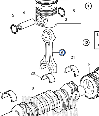 Connecting rod Volvo Penta D4/D6 21359313 21969454 23295949