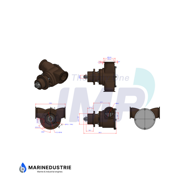 Detroit Diesel Series 60- impellerpomp - 23535200.