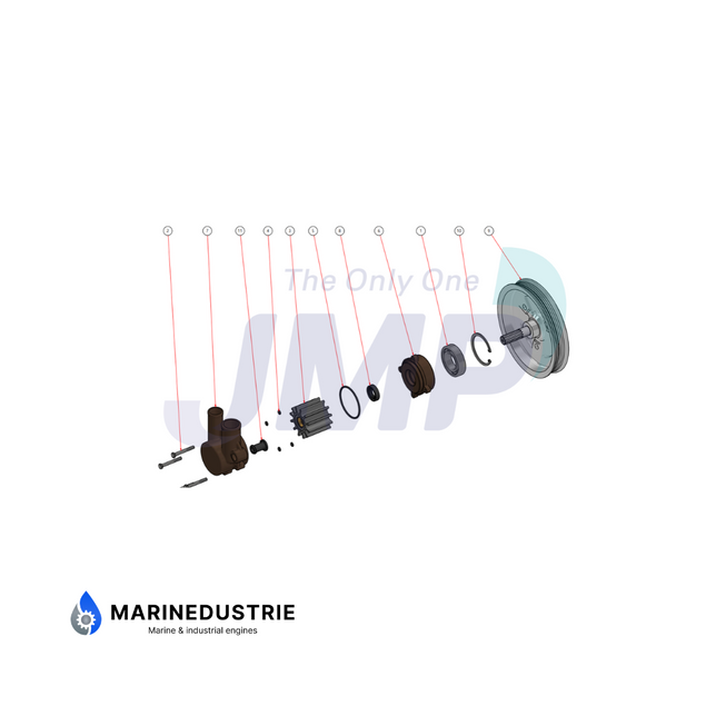 Impellerpomp - Volvo Penta 4.3/5.0GL, 4.3/5.0/5.7GXi, 5.7Gi, V6-200/225, V8-225/270/300/320