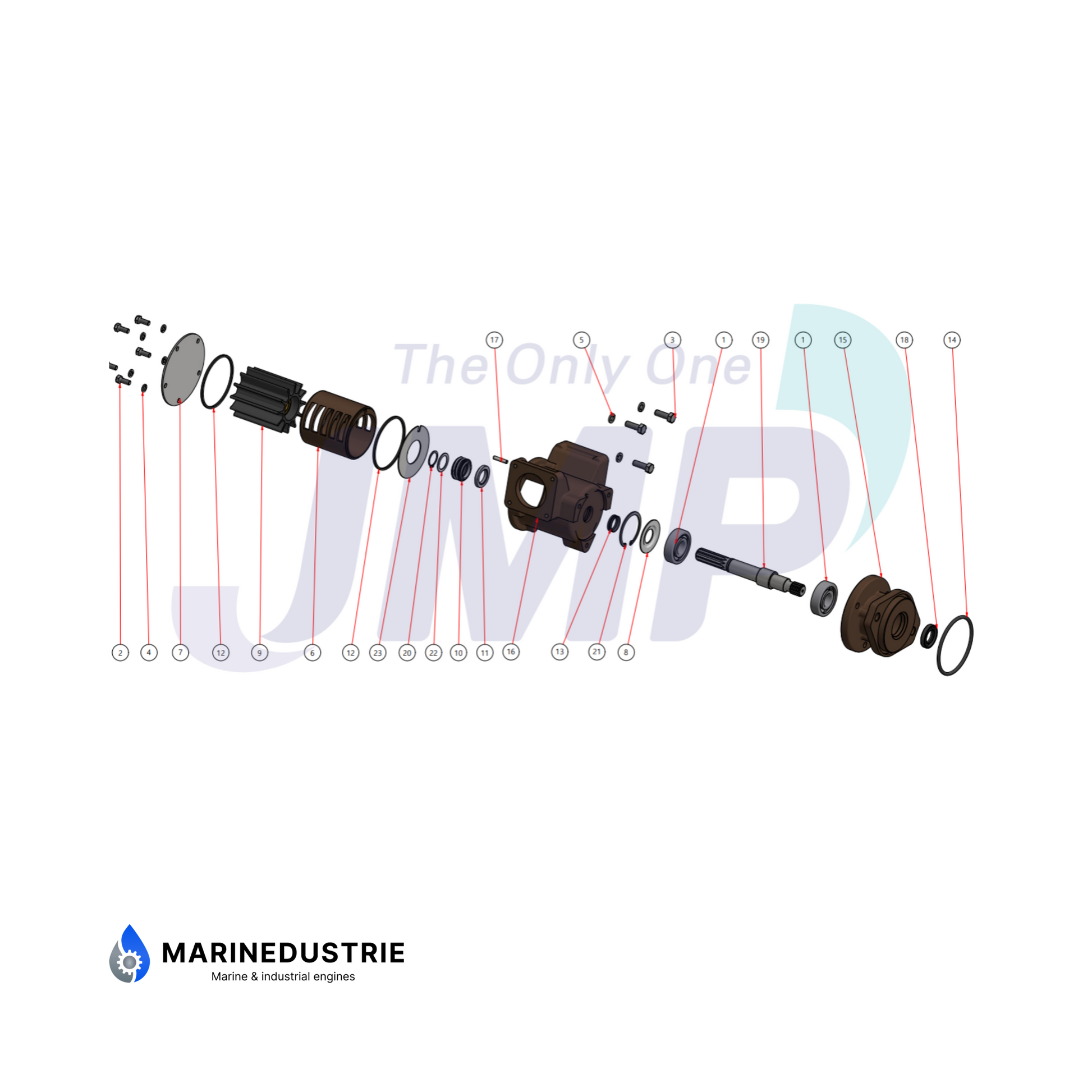 Impellerpomp Cummins QSM11 series - 4929178 - Koelwaterpomp.