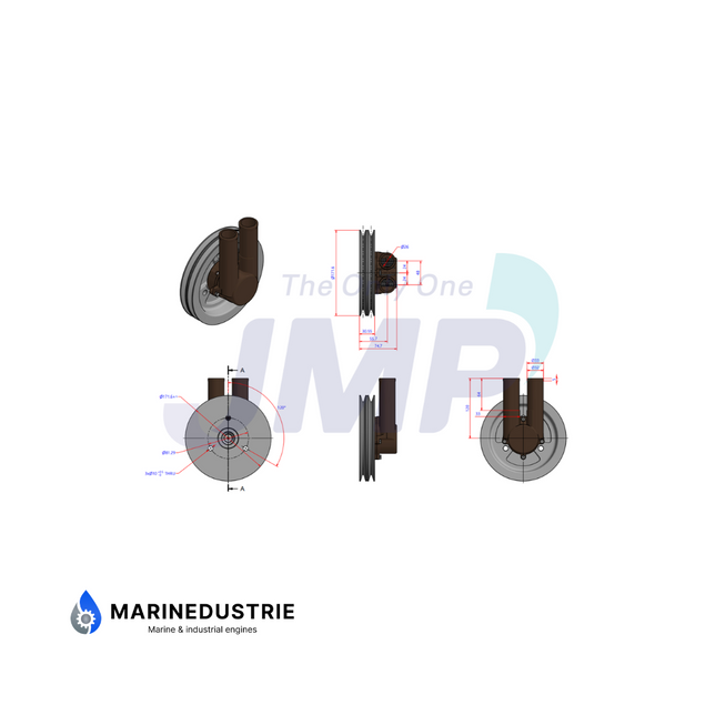 Impellerpomp Volvo Penta 4.3/5.0/5.7GL, 4.3/5.0/5.7GS, 4.3/5.0Gi - 21214596.