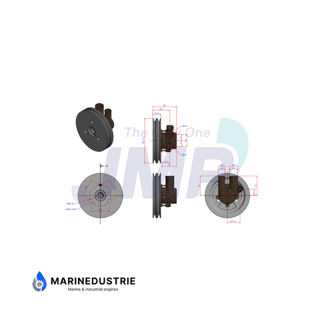 Impellerpomp Volvo Penta 4.3/5.0/5.7GL, 4.3/5.0/5.7GS, 4.3/5.0Gi  - 22307636.