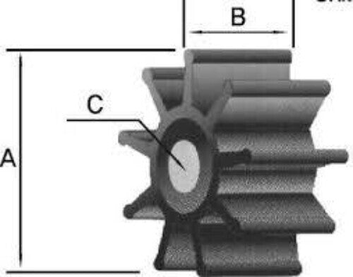 Impeller Vetus M3.09 M3.28 M3.10 M3.29 - STM8076 STM8061