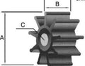 Impeller Vetus M3.09 M3.28 M3.10 M3.29 - STM8076 STM8061