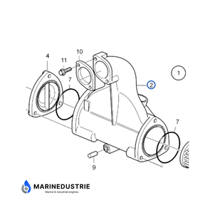 Laadluchtkoeler behuizing Volvo Penta D2-60 D2-75 - 888618 22395942