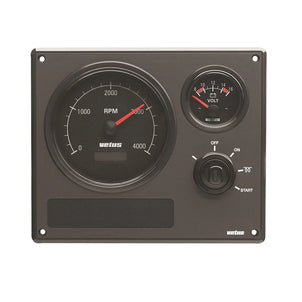 Instr.paneel cpl. zwarte instr. 0-4000 rpm 12 V - Vetus - MP22KBS2