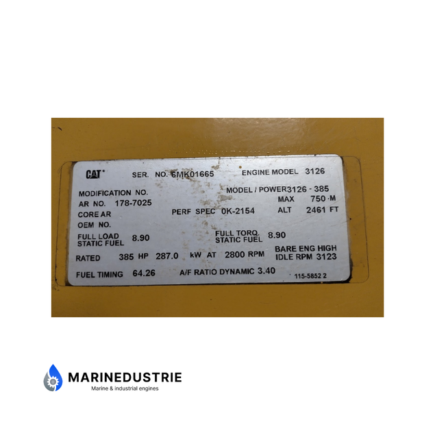 Caterpillar 3126 Marine 385HP