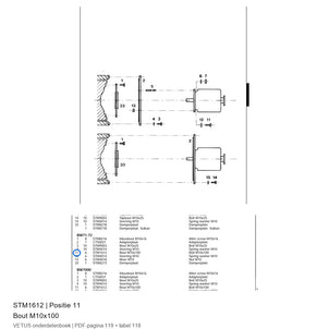 Bout M10x100 - Vetus - STM1612