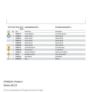 Sticker M2.C5 - Vetus - STM6240