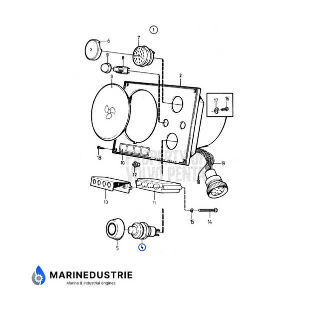 Startknop Volvo Penta - 843684