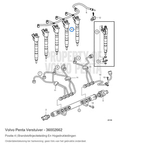 Volvo Penta verstuiver 36002662, positie 4 in de onderdelentekening