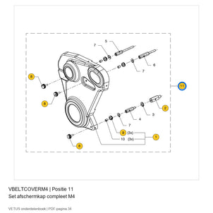 Set afschermkap compleet M4 - Vetus - VBELTCOVERM4