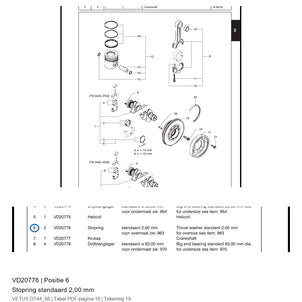 Stopring standaard 2,00 mm - Vetus - VD20776