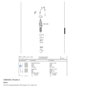 Shim - Vetus - VD60004