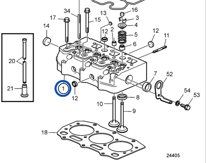 Cylinder head Volvo Penta D1-30F - 21191604