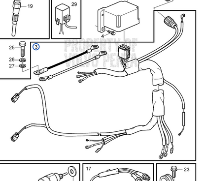 Wiring harness Volvo Penta D1 D2 - 3843674