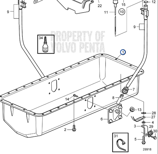 Oil sump Volvo Penta D6 - 3582792