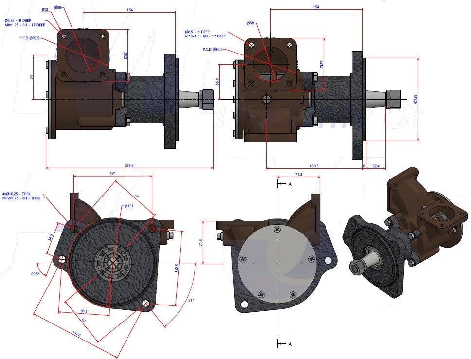 Impeller pump Volvo Penta D12 - 3838207 865295