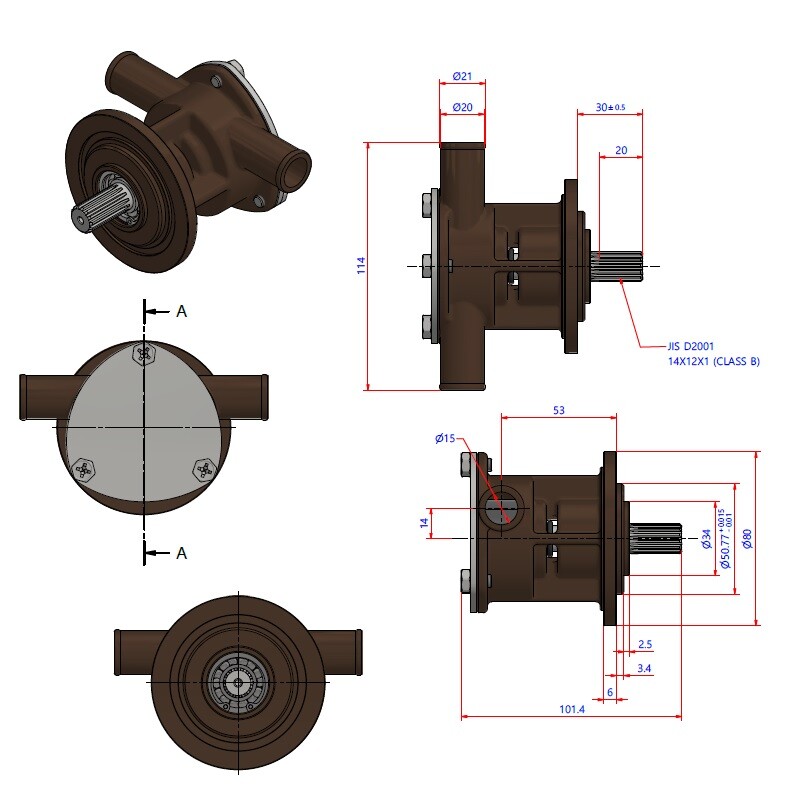 Impeller pump Craftsman Marine CM2 CM3 engines