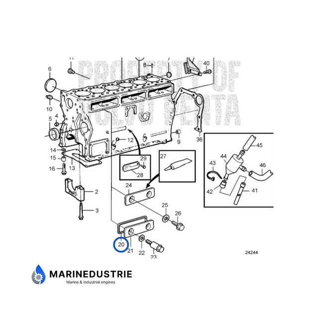 Motorblok pakking Volvo Penta TMD30 TAMD31 AD41 KAMD44 - 1542052